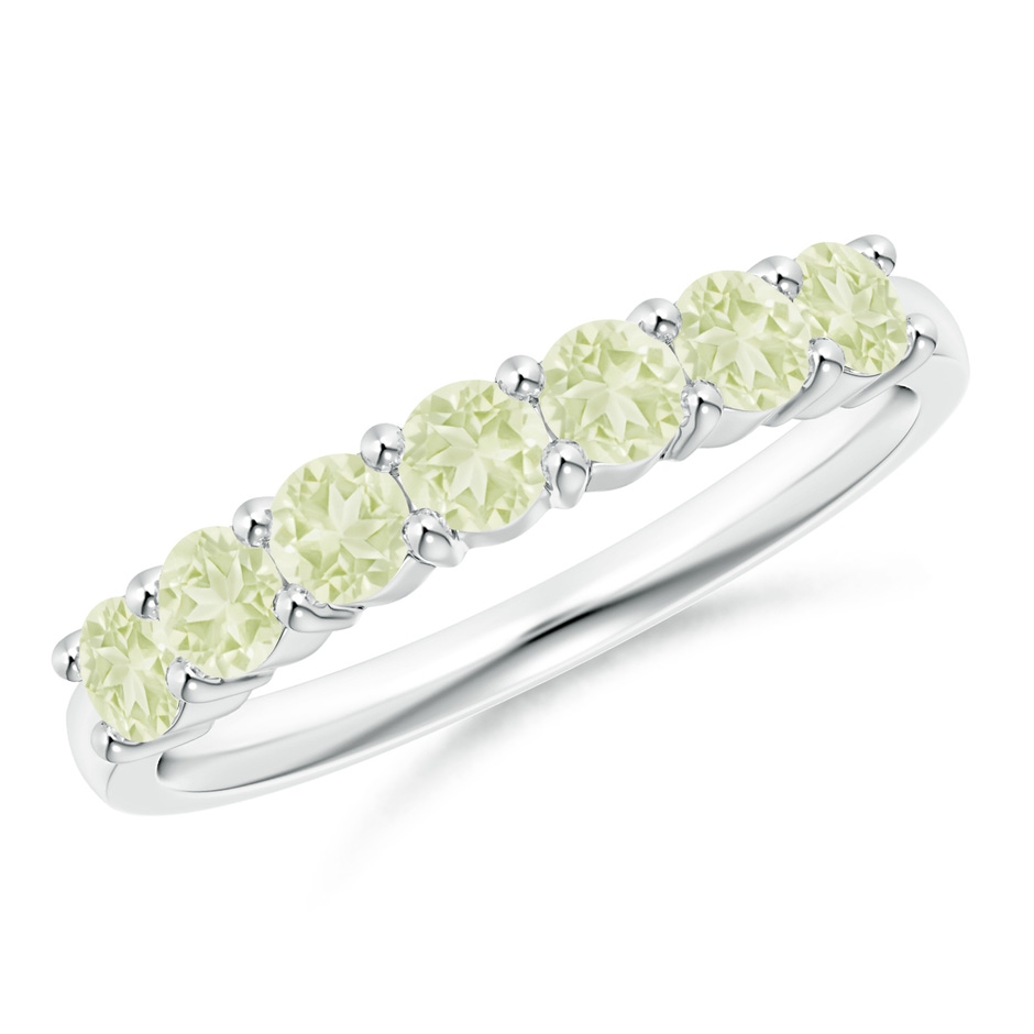 3mm A Half Eternity Seven Stone Peridot Wedding Ring in S999 Silver 