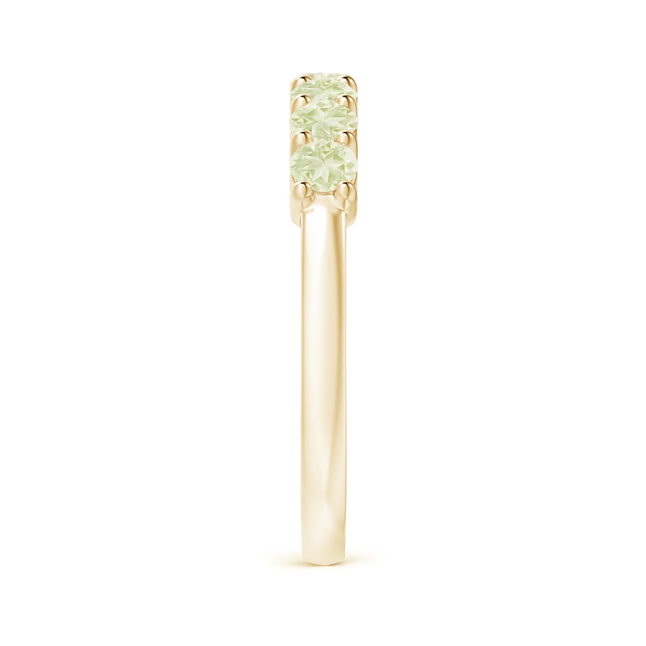 3mm A Half Eternity Seven Stone Peridot Wedding Ring in Yellow Gold side 299