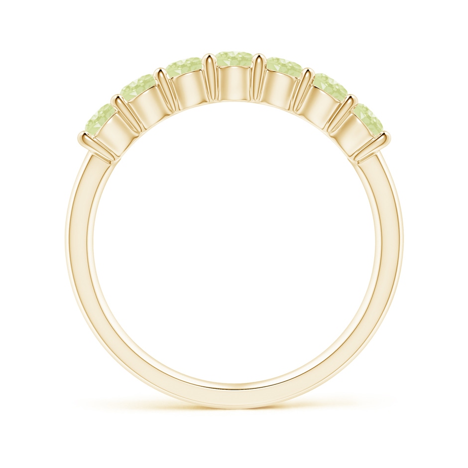 3mm AA Half Eternity Seven Stone Peridot Wedding Ring in Yellow Gold side 199