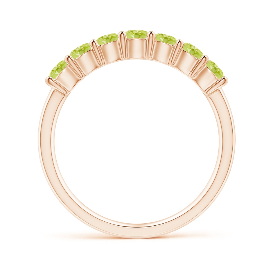 3mm AAA Half Eternity Seven Stone Peridot Wedding Ring in 18K Rose Gold side 199
