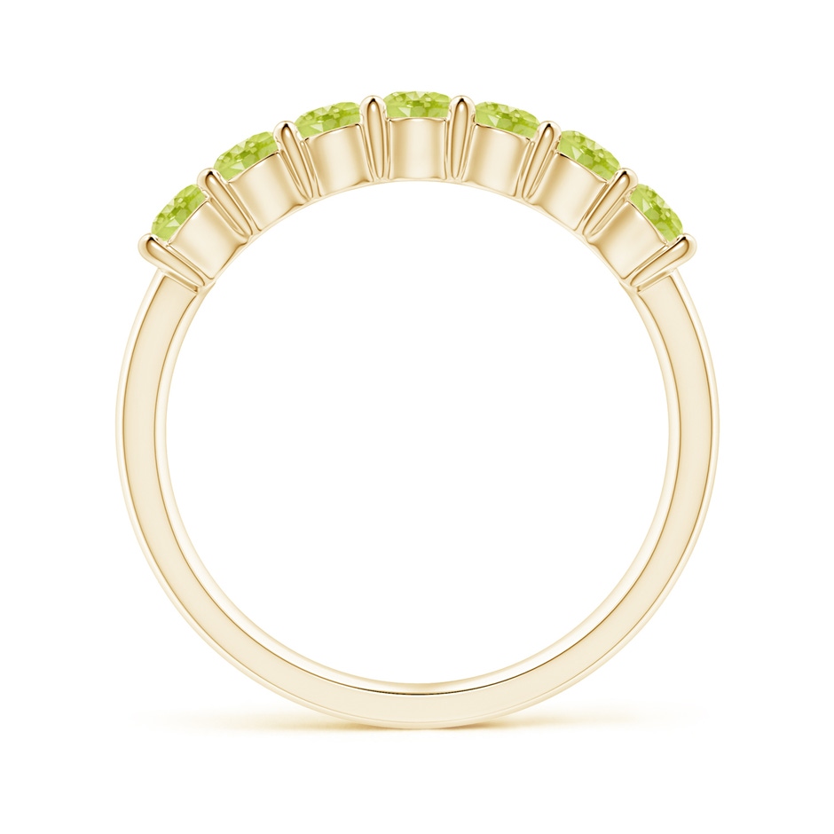 3mm AAA Half Eternity Seven Stone Peridot Wedding Ring in Yellow Gold side 199