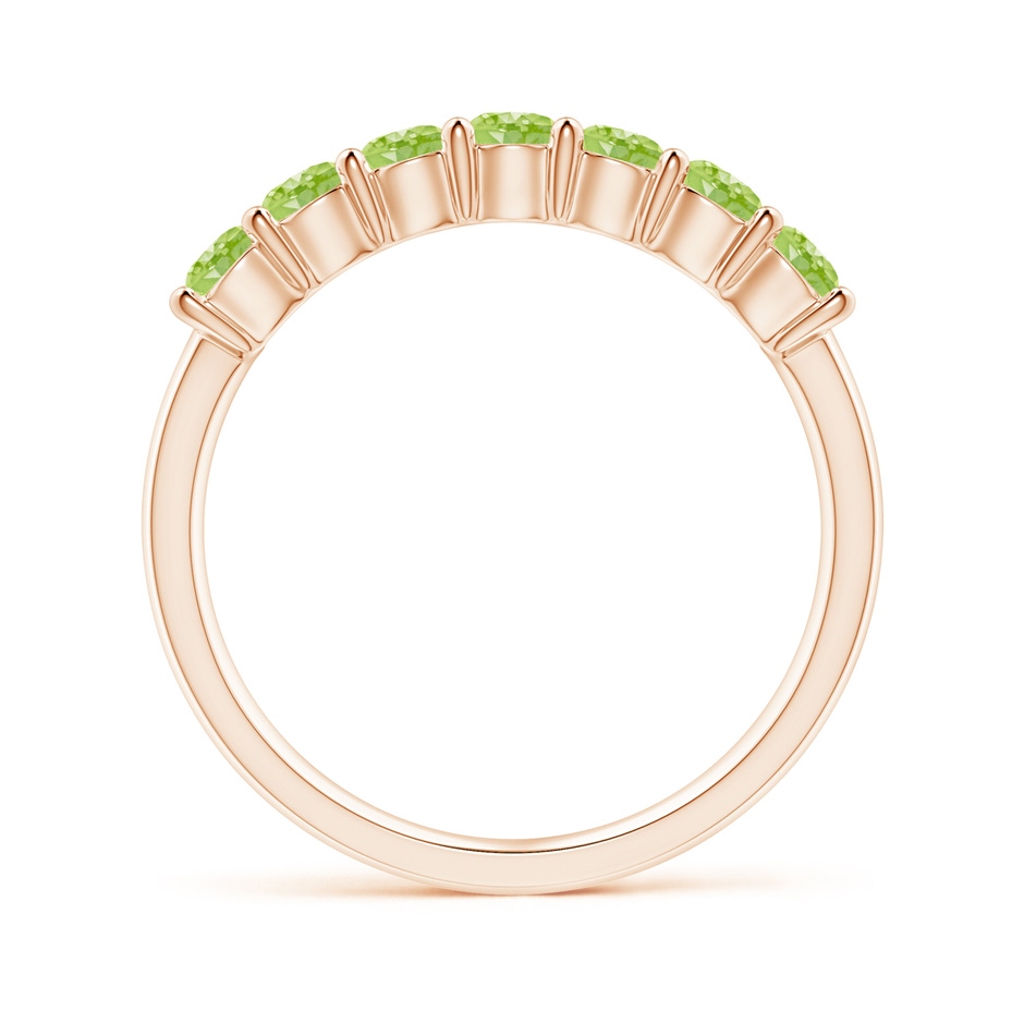 3mm AAAA Half Eternity Seven Stone Peridot Wedding Ring in 18K Rose Gold side 199