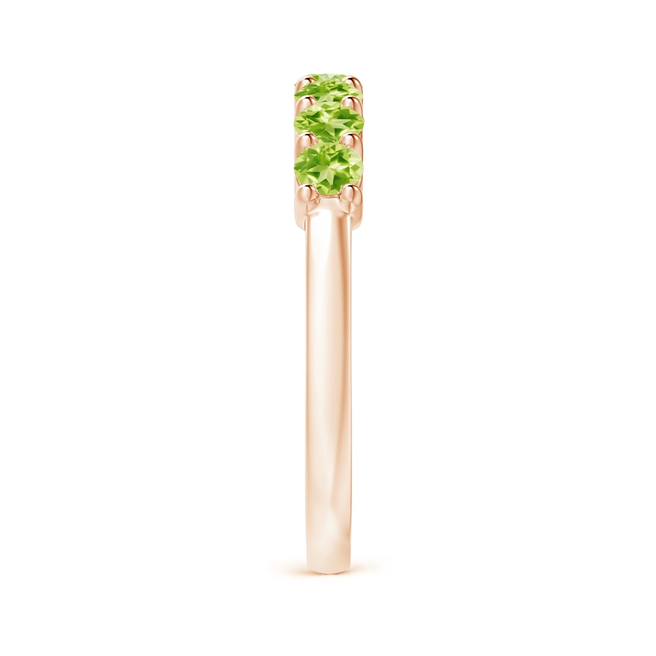 3mm AAAA Half Eternity Seven Stone Peridot Wedding Ring in 18K Rose Gold side 299