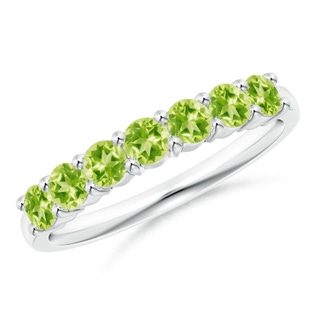 3mm AAAA Half Eternity Seven Stone Peridot Wedding Ring in P950 Platinum