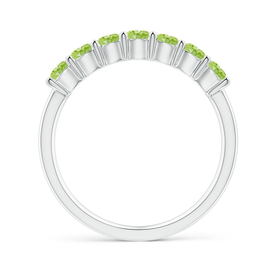 3mm AAAA Half Eternity Seven Stone Peridot Wedding Ring in White Gold side 199
