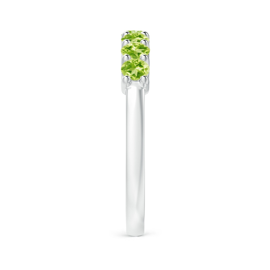 3mm AAAA Half Eternity Seven Stone Peridot Wedding Ring in White Gold side 299
