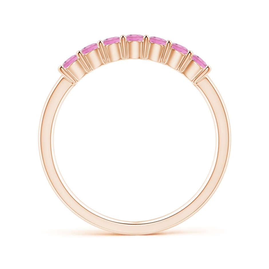 2.5mm AA Half Eternity 7 Stone Pink Tourmaline Wedding Ring in 18K Rose Gold side 199