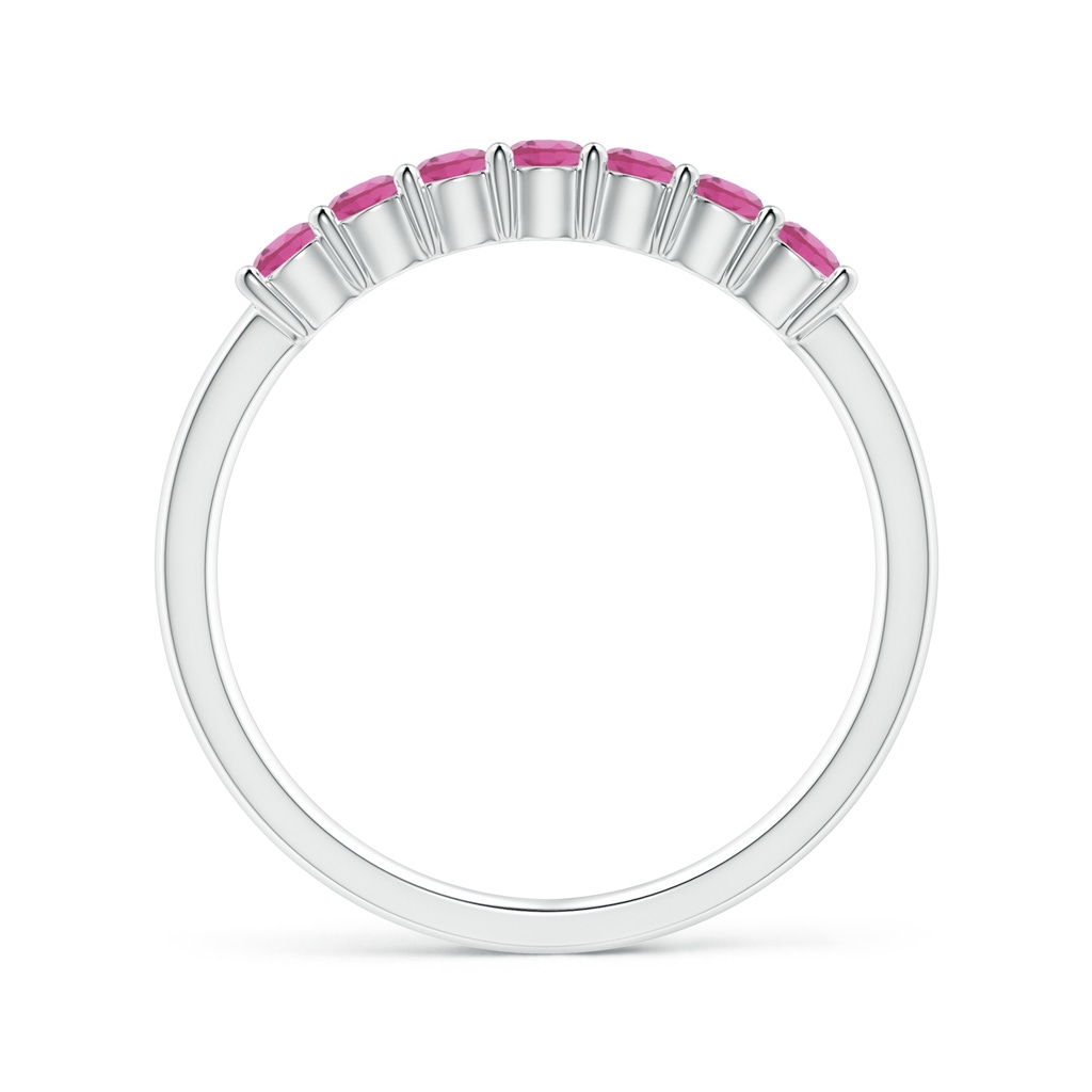 2.5mm AAA Half Eternity 7 Stone Pink Tourmaline Wedding Ring in White Gold - side 199