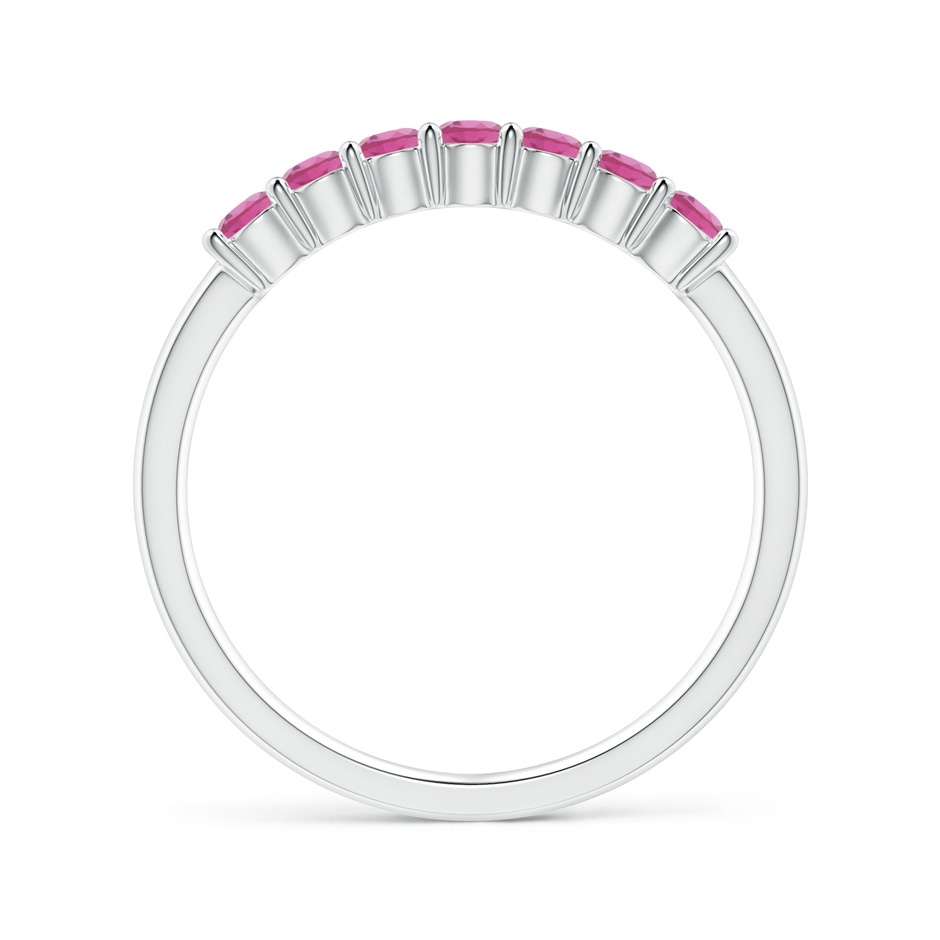 2.5mm AAA Half Eternity 7 Stone Pink Tourmaline Wedding Ring in White Gold side 199