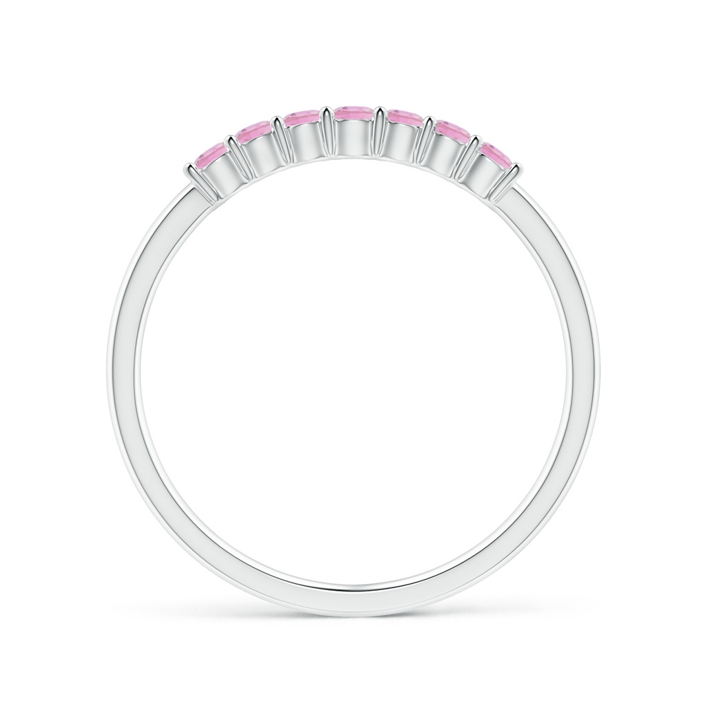 2mm A Half Eternity 7 Stone Pink Tourmaline Wedding Ring in S999 Silver - side 199