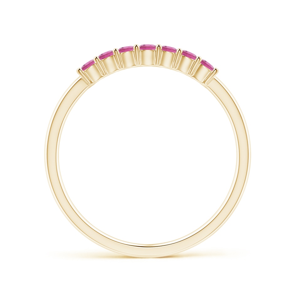 2mm AAA Half Eternity 7 Stone Pink Tourmaline Wedding Ring in Yellow Gold side 199