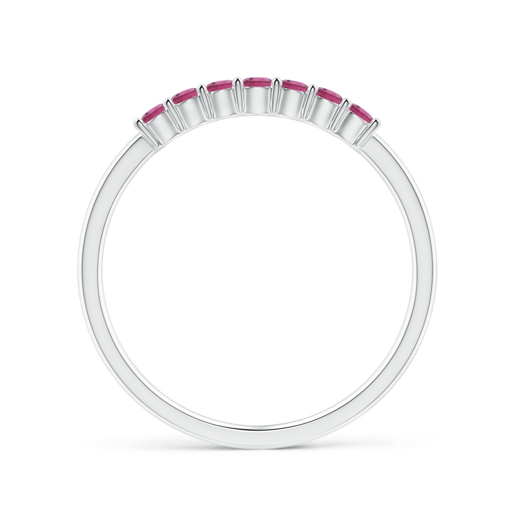 2mm AAAA Half Eternity 7 Stone Pink Tourmaline Wedding Ring in P950 Platinum - side 199