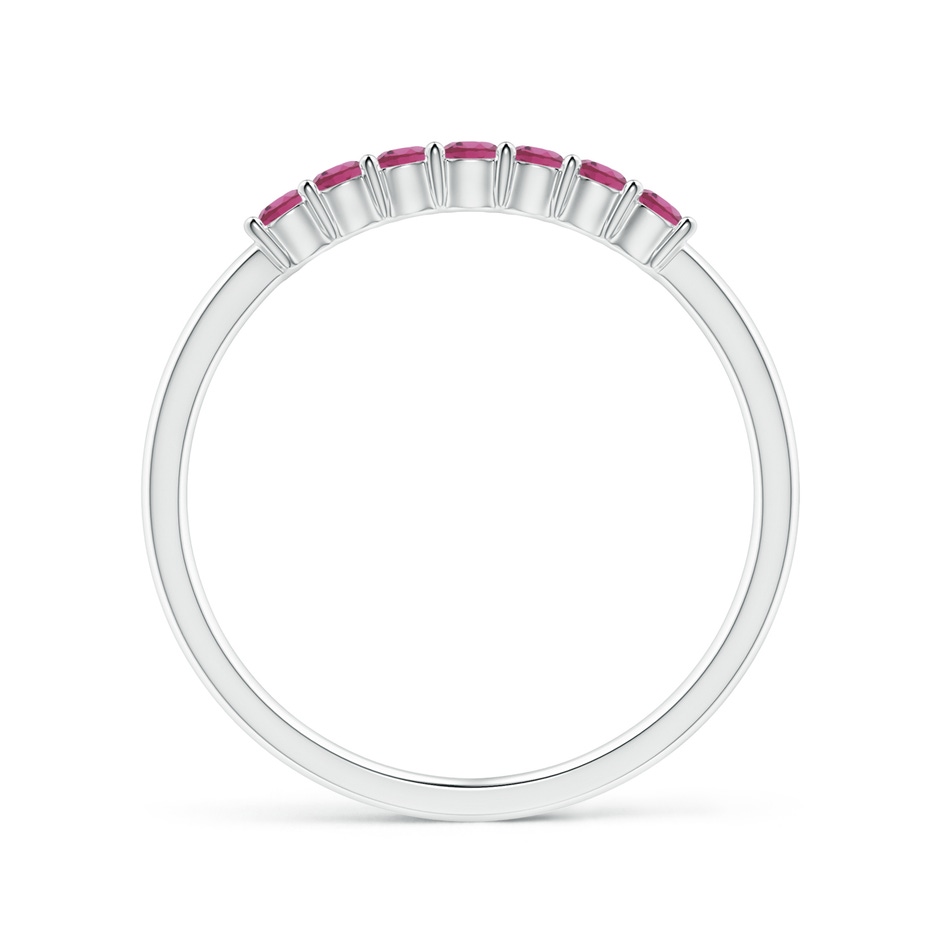 2mm AAAA Half Eternity 7 Stone Pink Tourmaline Wedding Ring in P950 Platinum side 199