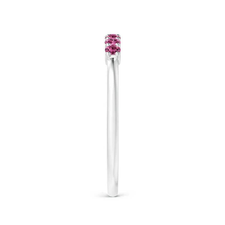 2mm AAAA Half Eternity 7 Stone Pink Tourmaline Wedding Ring in P950 Platinum side 299