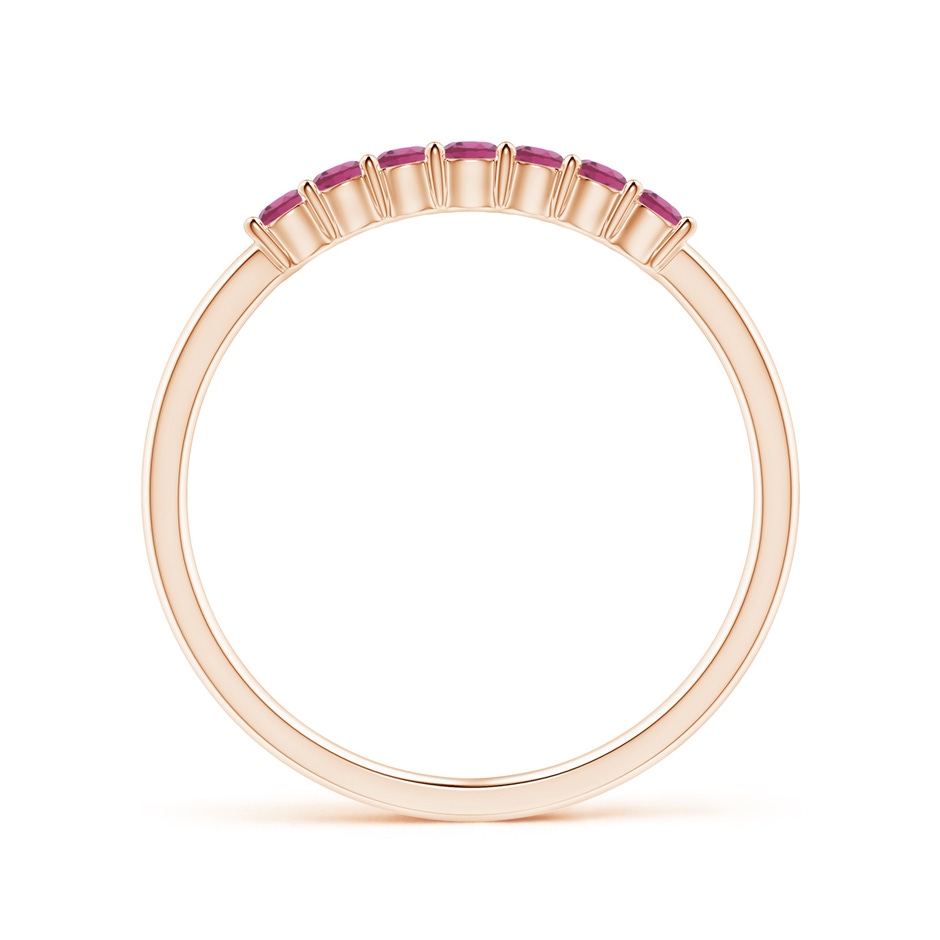 2mm AAAA Half Eternity 7 Stone Pink Tourmaline Wedding Ring in Rose Gold side 199