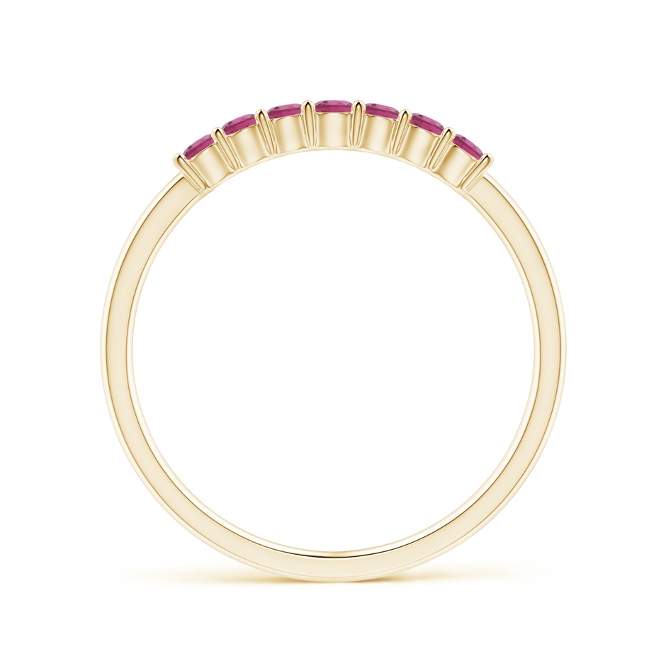 2mm AAAA Half Eternity 7 Stone Pink Tourmaline Wedding Ring in Yellow Gold side 199