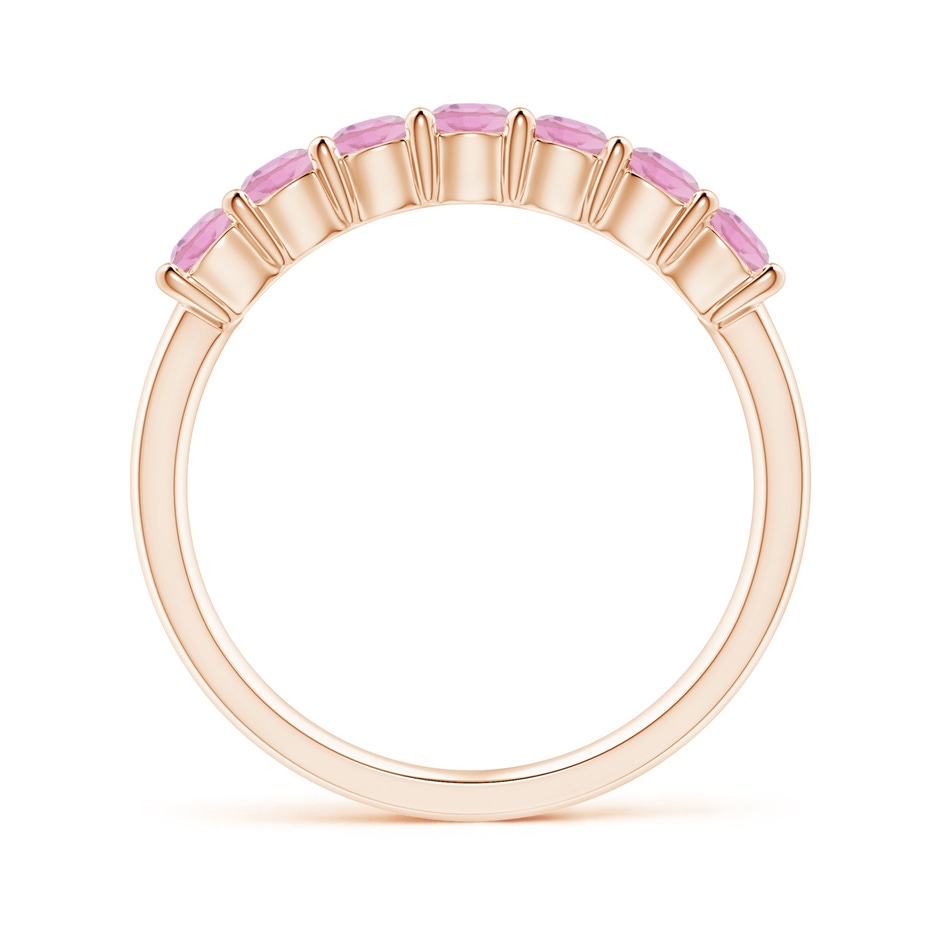 3mm A Half Eternity 7 Stone Pink Tourmaline Wedding Ring in Rose Gold side 199