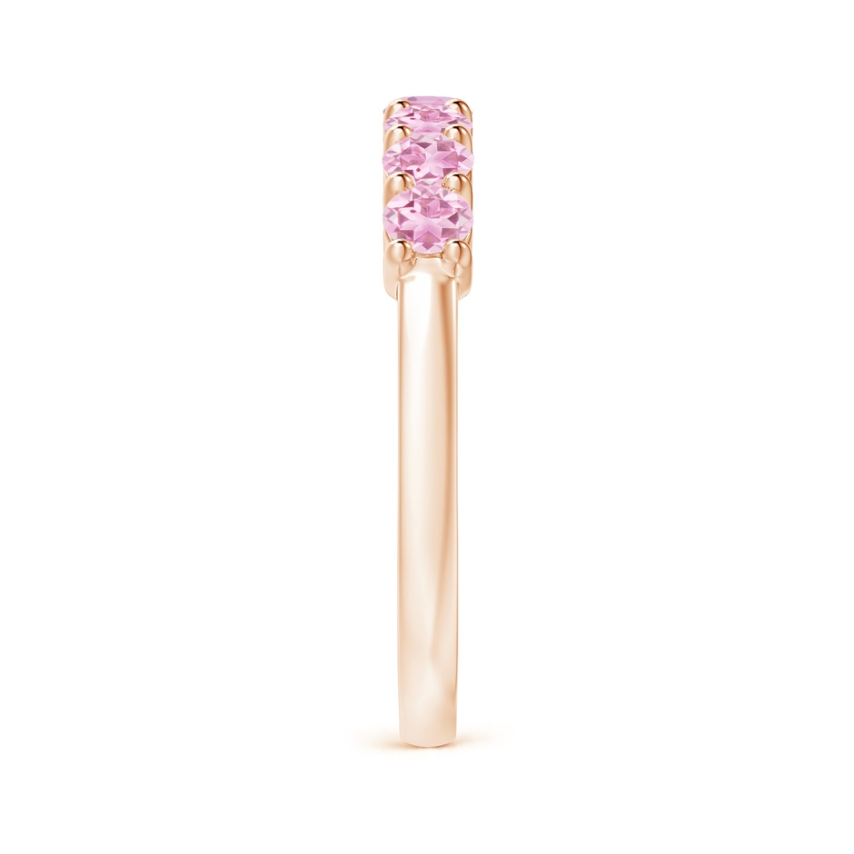 3mm A Half Eternity 7 Stone Pink Tourmaline Wedding Ring in Rose Gold side 299