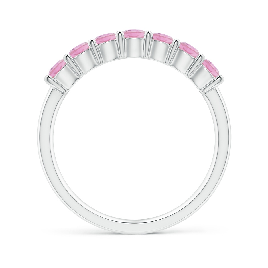3mm A Half Eternity 7 Stone Pink Tourmaline Wedding Ring in S999 Silver side 199