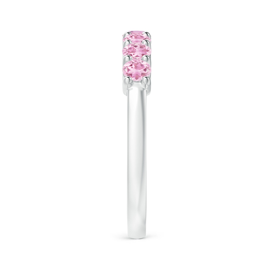 3mm A Half Eternity 7 Stone Pink Tourmaline Wedding Ring in S999 Silver side 299