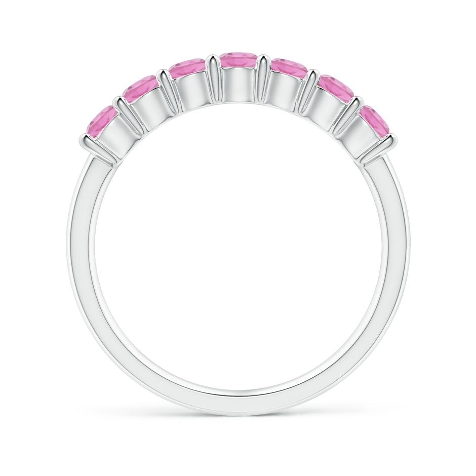 3mm AA Half Eternity 7 Stone Pink Tourmaline Wedding Ring in S999 Silver side 199