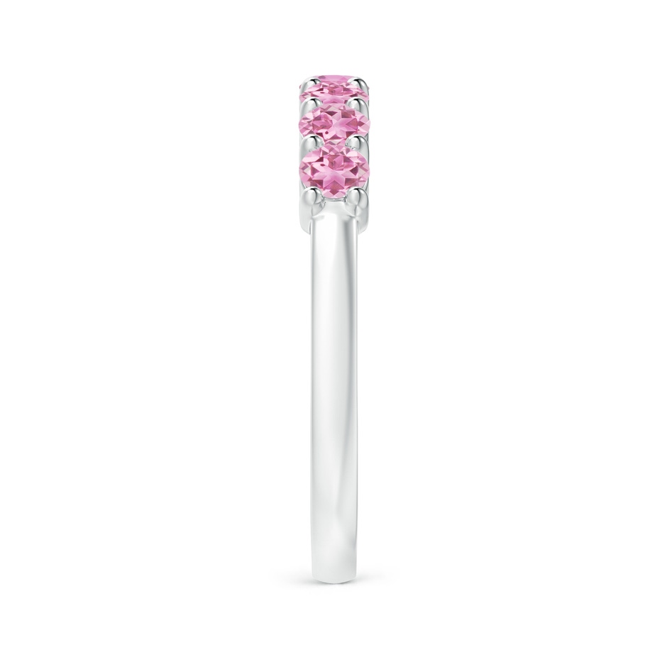 3mm AA Half Eternity 7 Stone Pink Tourmaline Wedding Ring in S999 Silver side 299