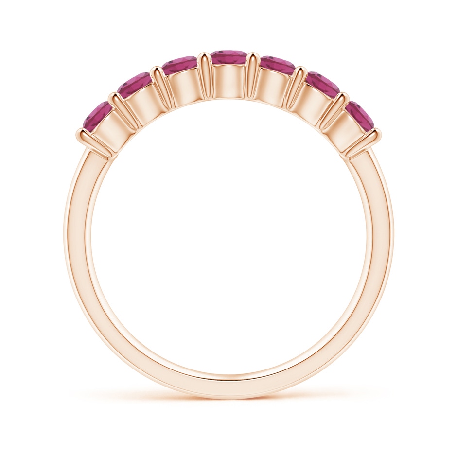 3mm AAAA Half Eternity 7 Stone Pink Tourmaline Wedding Ring in 18K Rose Gold side 199