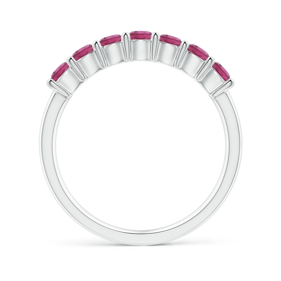 3mm AAAA Half Eternity 7 Stone Pink Tourmaline Wedding Ring in White Gold side 199