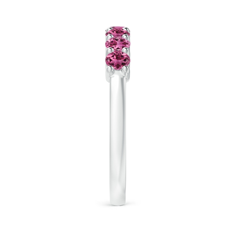 3mm AAAA Half Eternity 7 Stone Pink Tourmaline Wedding Ring in White Gold side 299