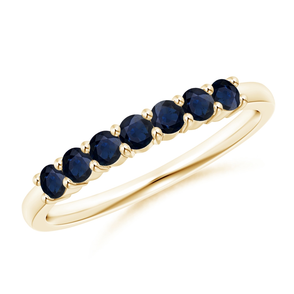 2.5mm A Half Eternity Seven Stone Sapphire Wedding Ring in Yellow Gold 