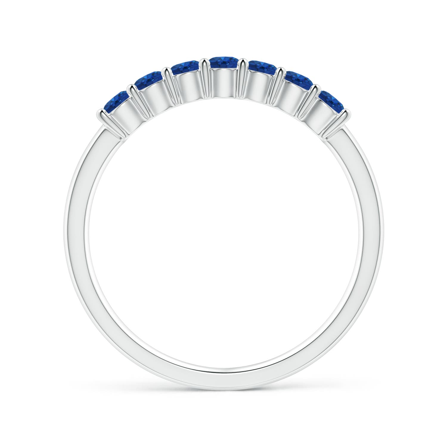 2.5mm AAA Half Eternity Seven Stone Sapphire Wedding Ring in White Gold