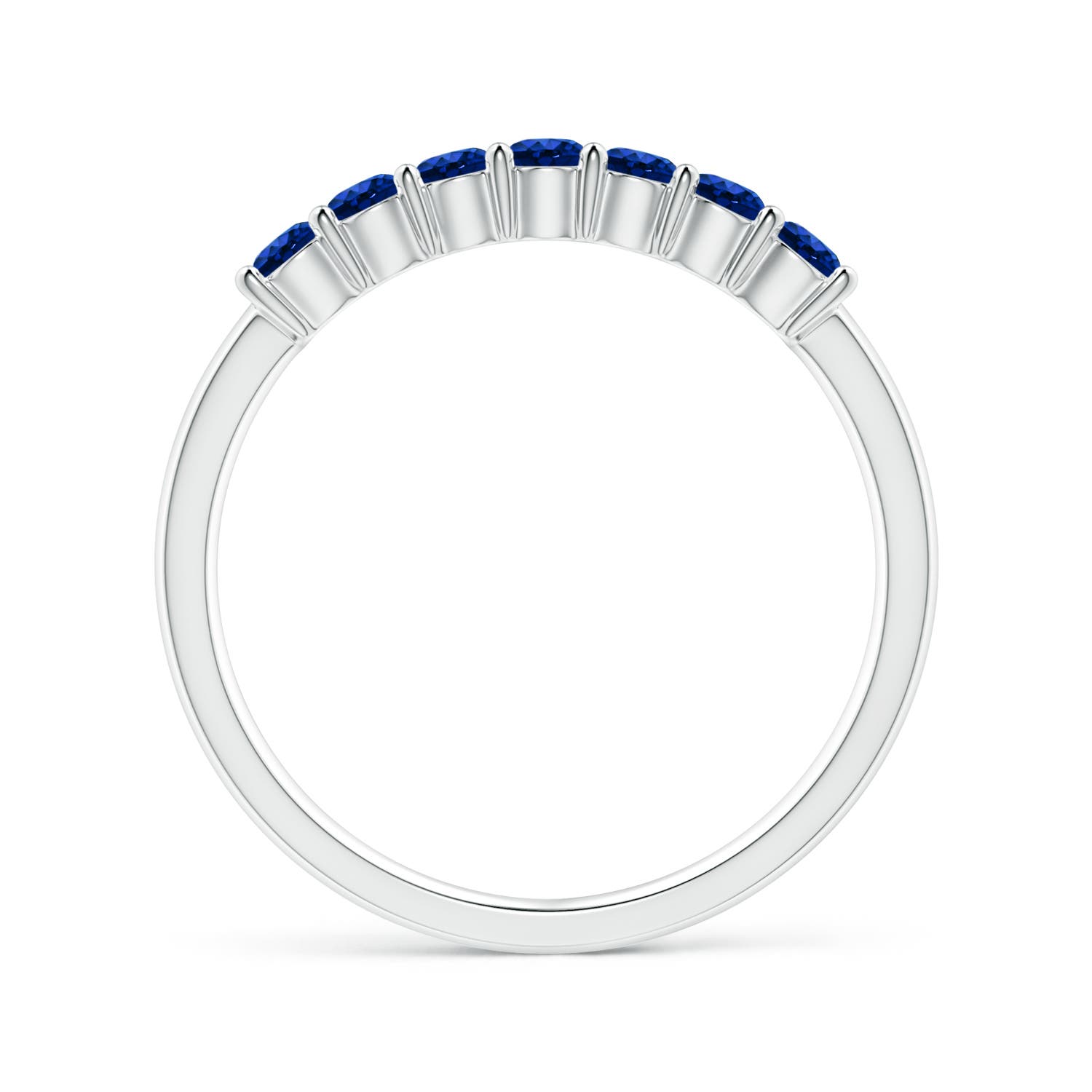 2.5mm AAAA Half Eternity Seven Stone Sapphire Wedding Ring in White Gold