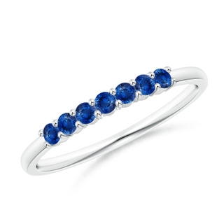 2mm AAA Half Eternity Seven Stone Sapphire Wedding Ring in 9K White Gold