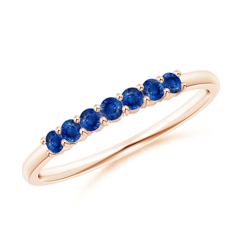 2mm AAA Half Eternity Seven Stone Sapphire Wedding Ring in Rose Gold 