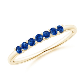 2mm AAA Half Eternity Seven Stone Sapphire Wedding Ring in Yellow Gold