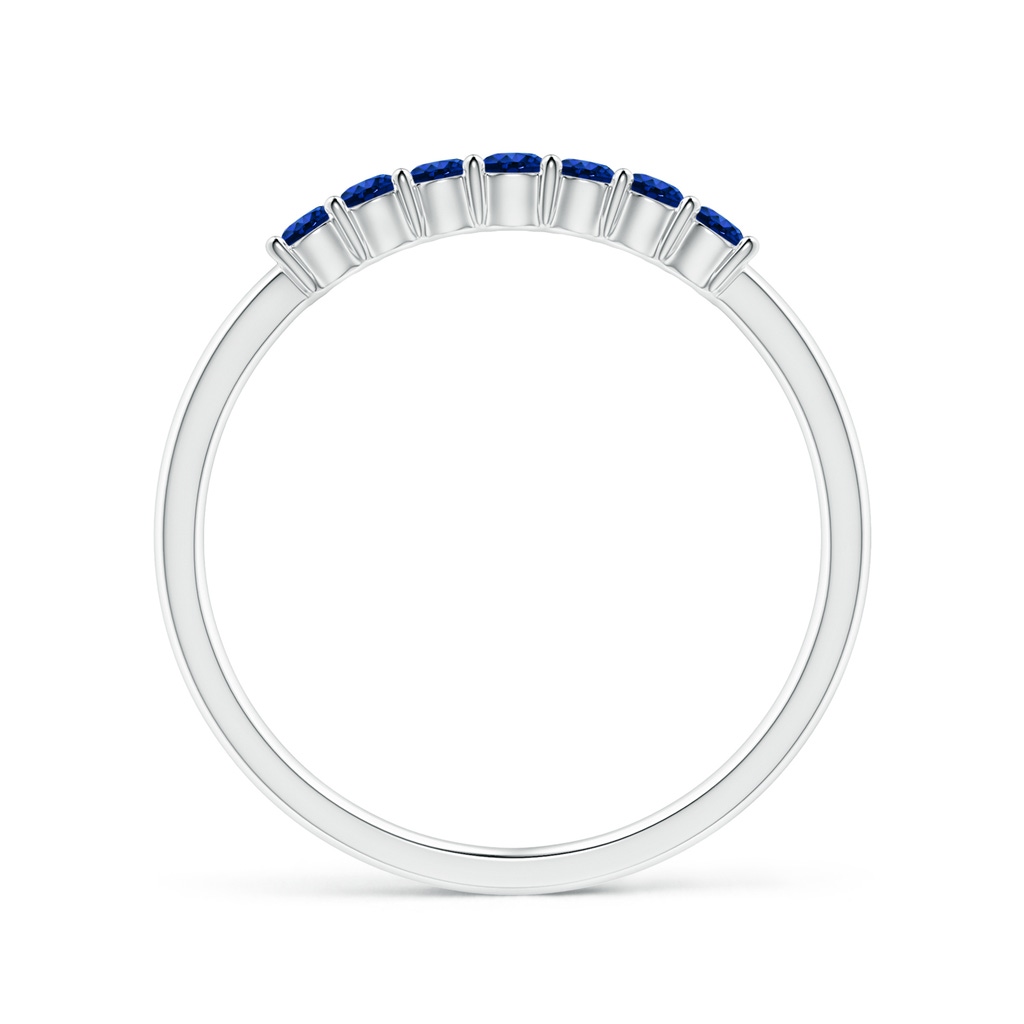 2mm AAAA Half Eternity Seven Stone Sapphire Wedding Ring in P950 Platinum - side 199