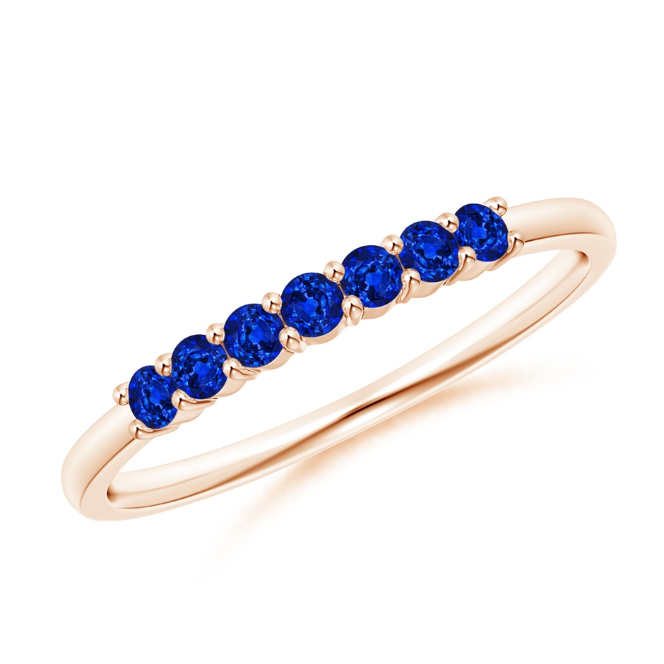 2mm AAAA Half Eternity Seven Stone Sapphire Wedding Ring in Rose Gold 