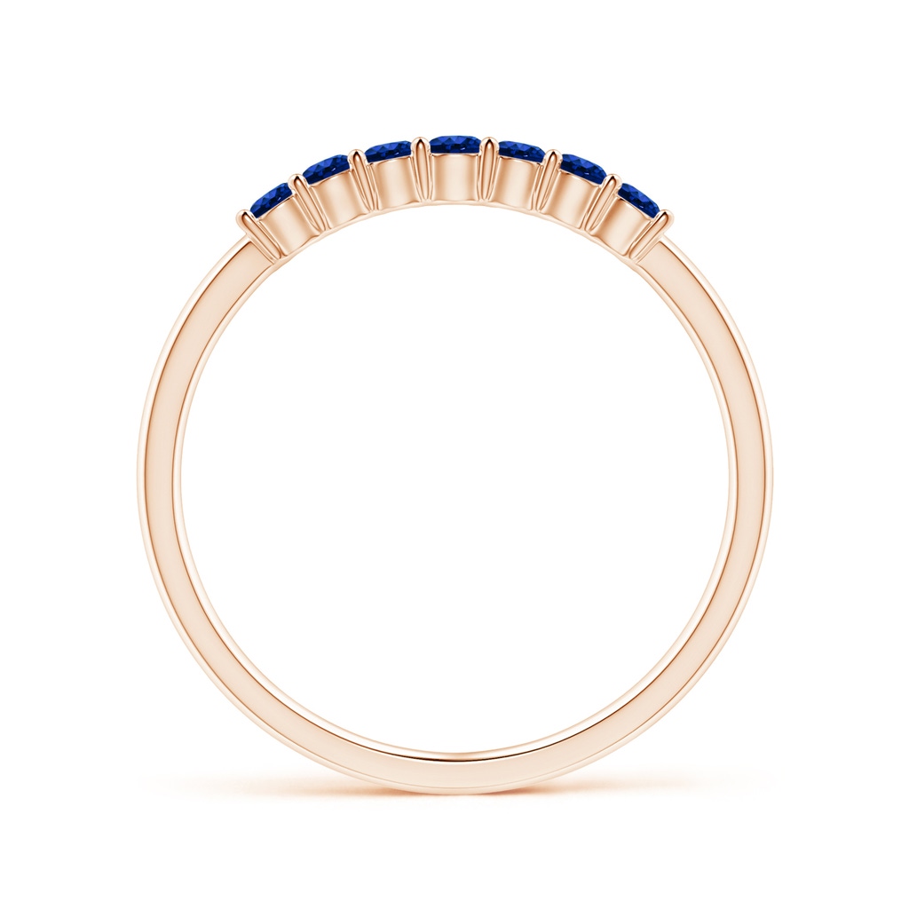 2mm AAAA Half Eternity Seven Stone Sapphire Wedding Ring in Rose Gold - side 199