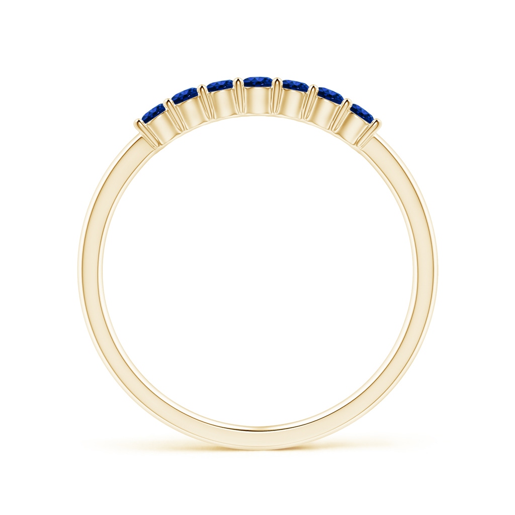 2mm AAAA Half Eternity Seven Stone Sapphire Wedding Ring in Yellow Gold - side 199