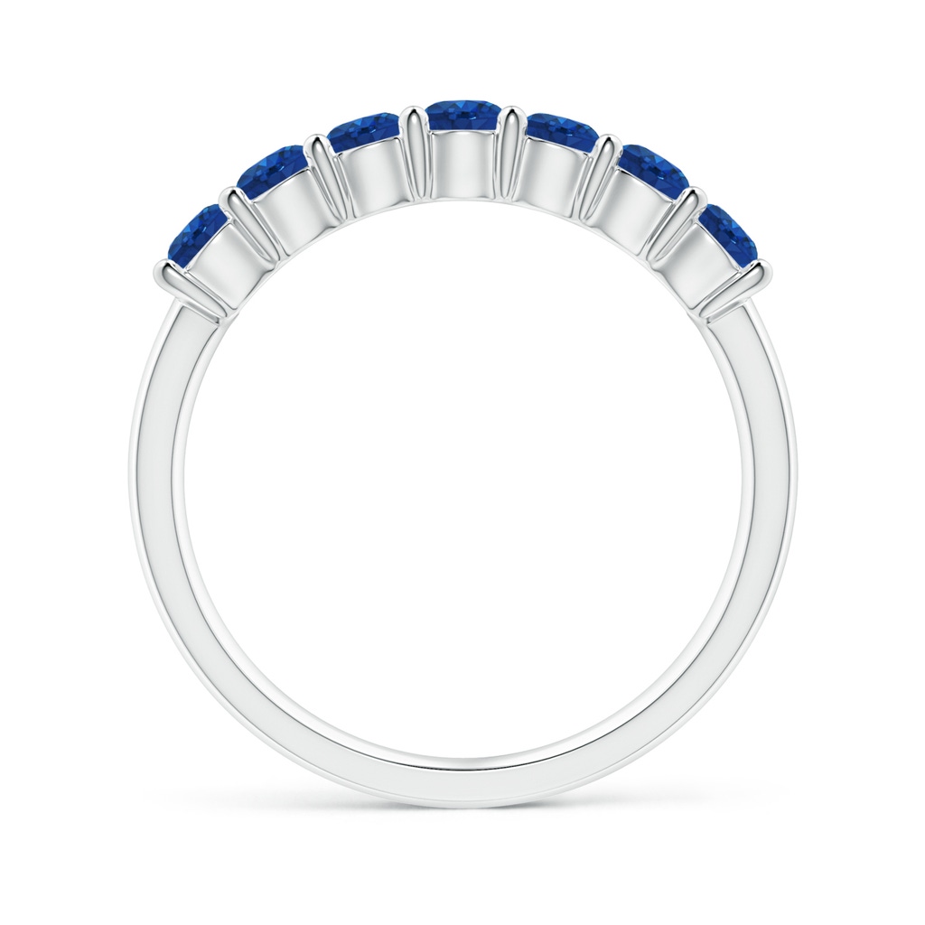 3mm AAA Half Eternity Seven Stone Sapphire Wedding Ring in 18K White Gold - side 199