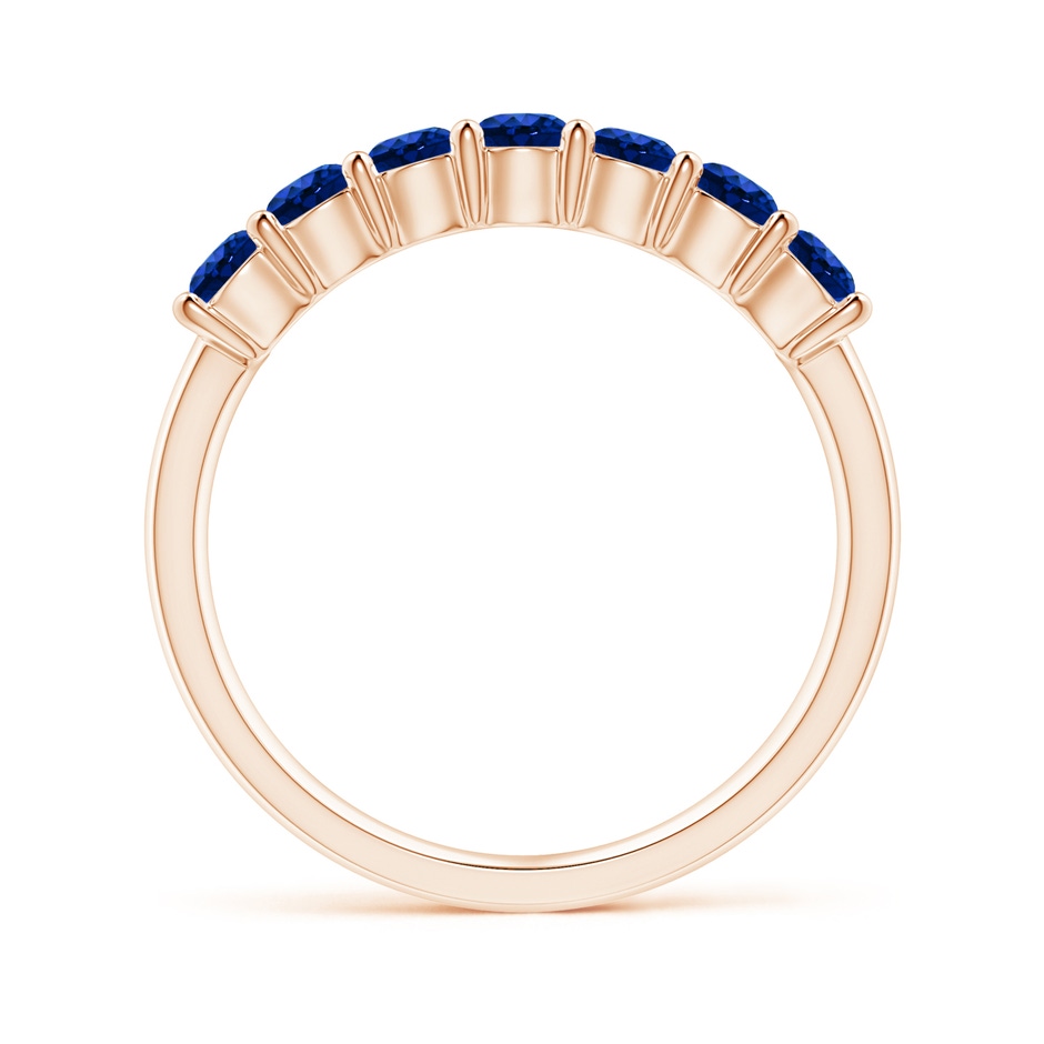 3mm AAAA Half Eternity Seven Stone Sapphire Wedding Ring in Rose Gold side 199