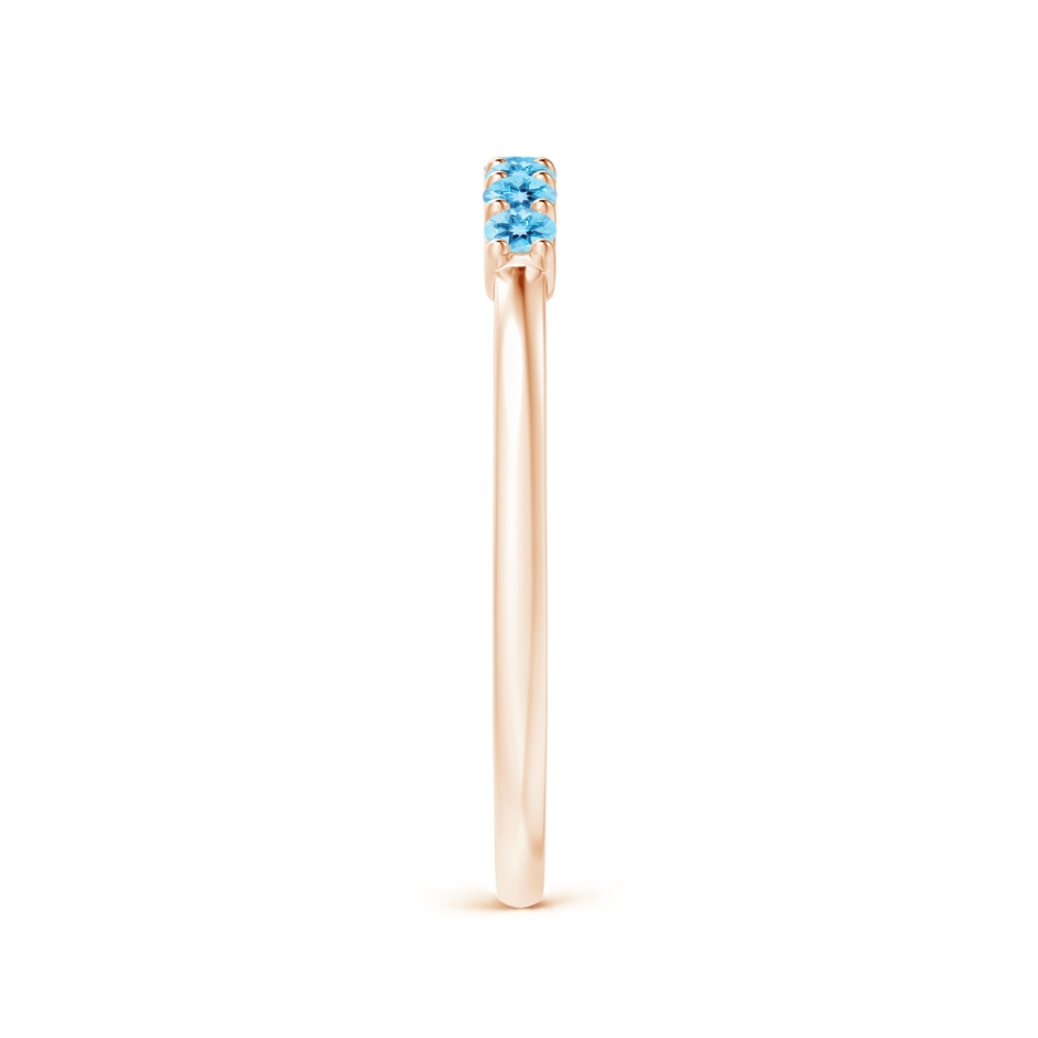 2mm AAA Half Eternity Seven Stone Swiss Blue Topaz Wedding Ring in Rose Gold side 299
