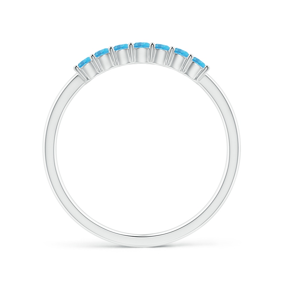 2mm AAA Half Eternity Seven Stone Swiss Blue Topaz Wedding Ring in White Gold side 199