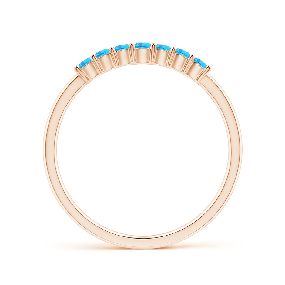 2mm AAAA Half Eternity Seven Stone Swiss Blue Topaz Wedding Ring in Rose Gold side 199