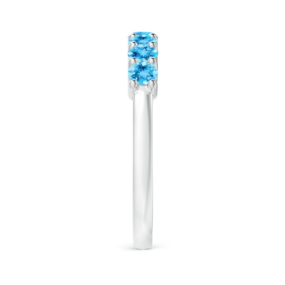 3mm AAAA Half Eternity Seven Stone Swiss Blue Topaz Wedding Ring in P950 Platinum side 299