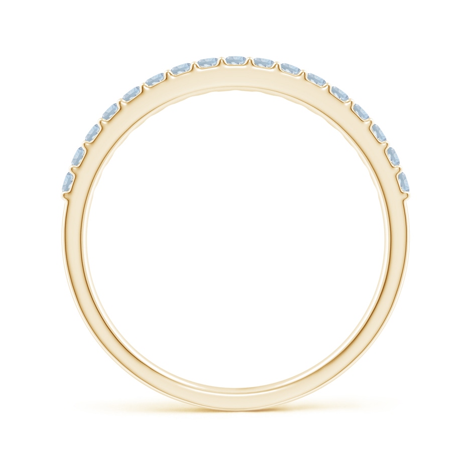 1.5mm A Prong Set Half Eternity Round Aquamarine Wedding Ring in Yellow Gold side 199