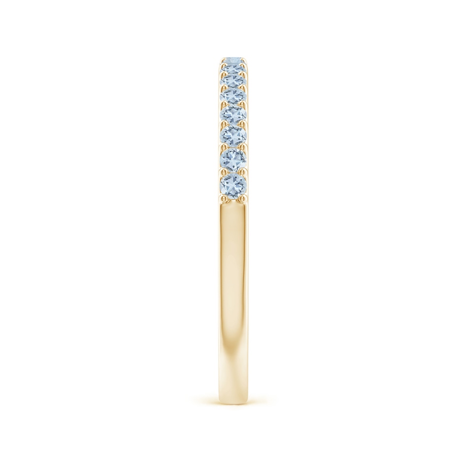1.5mm A Prong Set Half Eternity Round Aquamarine Wedding Ring in Yellow Gold side 299