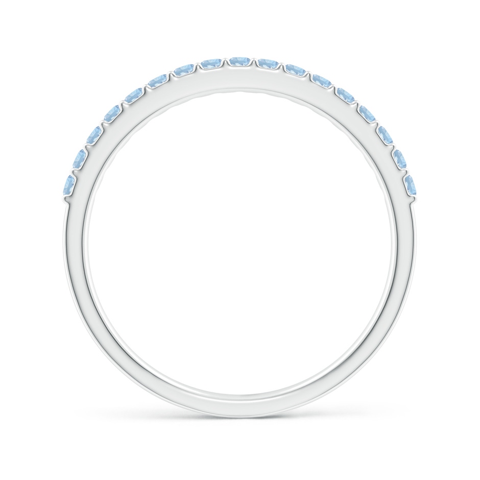 1.5mm AA Prong Set Half Eternity Round Aquamarine Wedding Ring in White Gold side 199