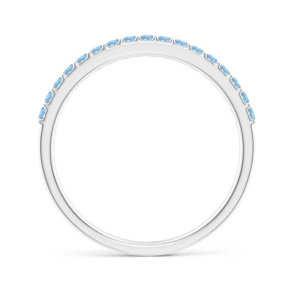 1.5mm AAA Prong Set Half Eternity Round Aquamarine Wedding Ring in 18K White Gold side 199