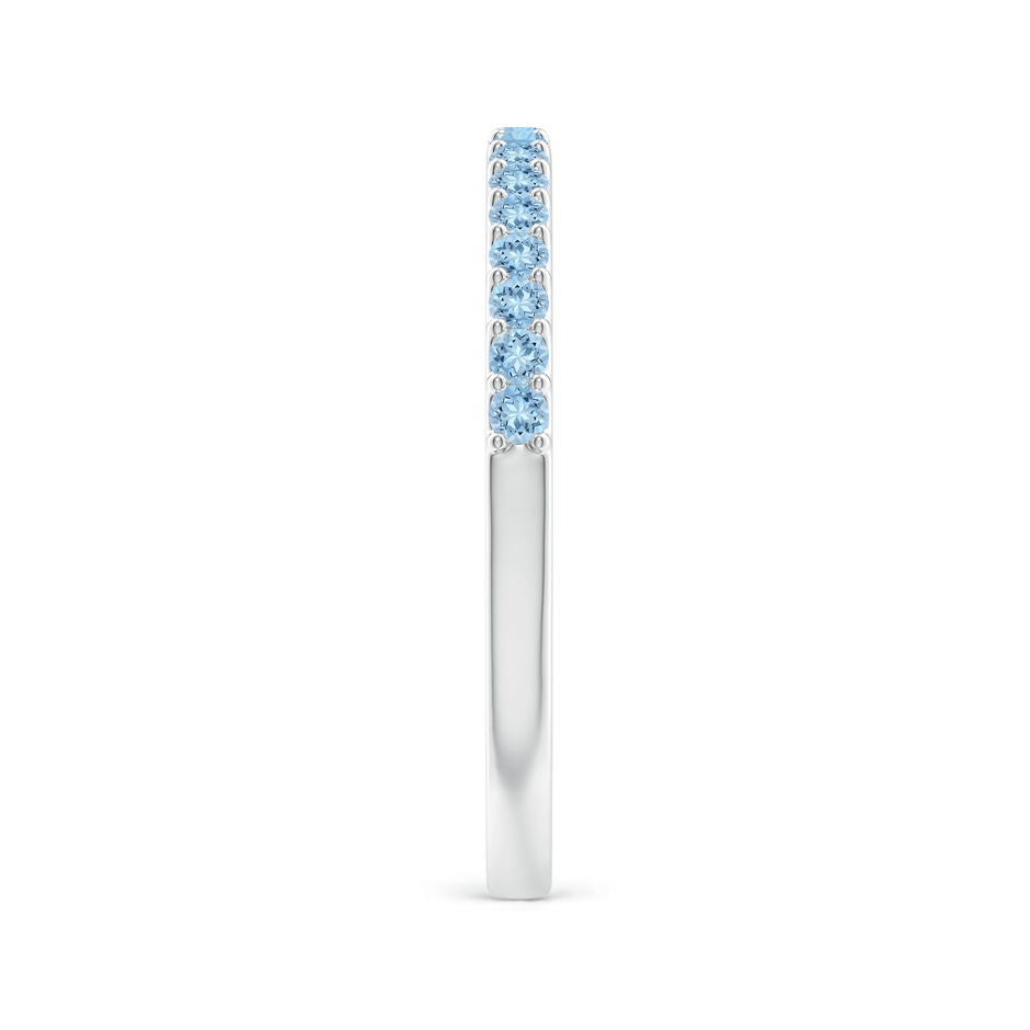 1.5mm AAA Prong Set Half Eternity Round Aquamarine Wedding Ring in 18K White Gold side 299